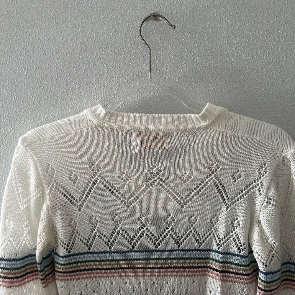 Womens Vintage Grandma Sweater Sz M V Neck Floral Cottagecore - Picture 8 of 12
